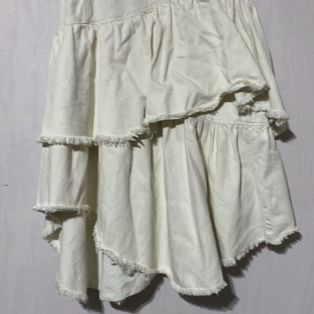 Free People We the Free Cream Tiered Midi Skirt - Picture 3 of 9